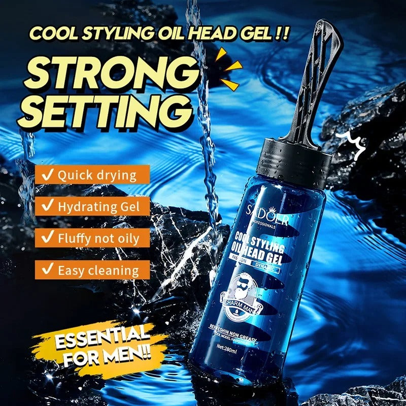 2 in 1 Hair Wax Gel with Wide Tooth Comb Men Long-lasting Fluffy Hair Styling Oil Hair Styling Cream Liquid Fluffy Comb 280ml