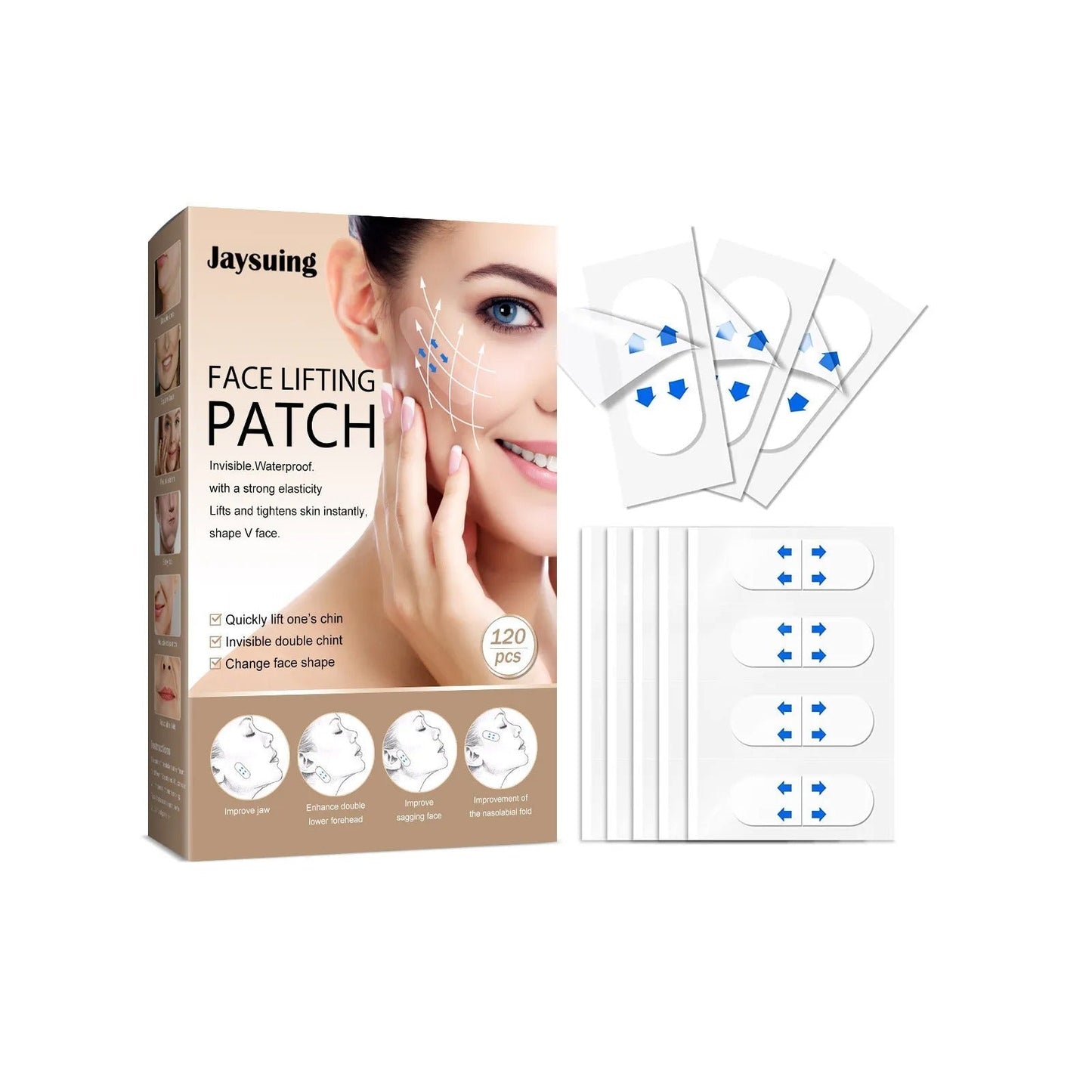 40/120Pcs Invisible Face Stickers V Shape Neck Eye Double Chin Lift Tapes Patch for Ladies Christmas Holiday Gifts