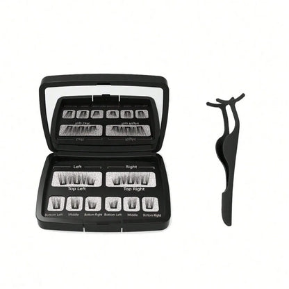 Magnetic Eyelashes Natural Look (No Eyeliner Needed) 3 Magnets Magnets Clusters Double Strips Clip On Easy Reusable (Very Natura